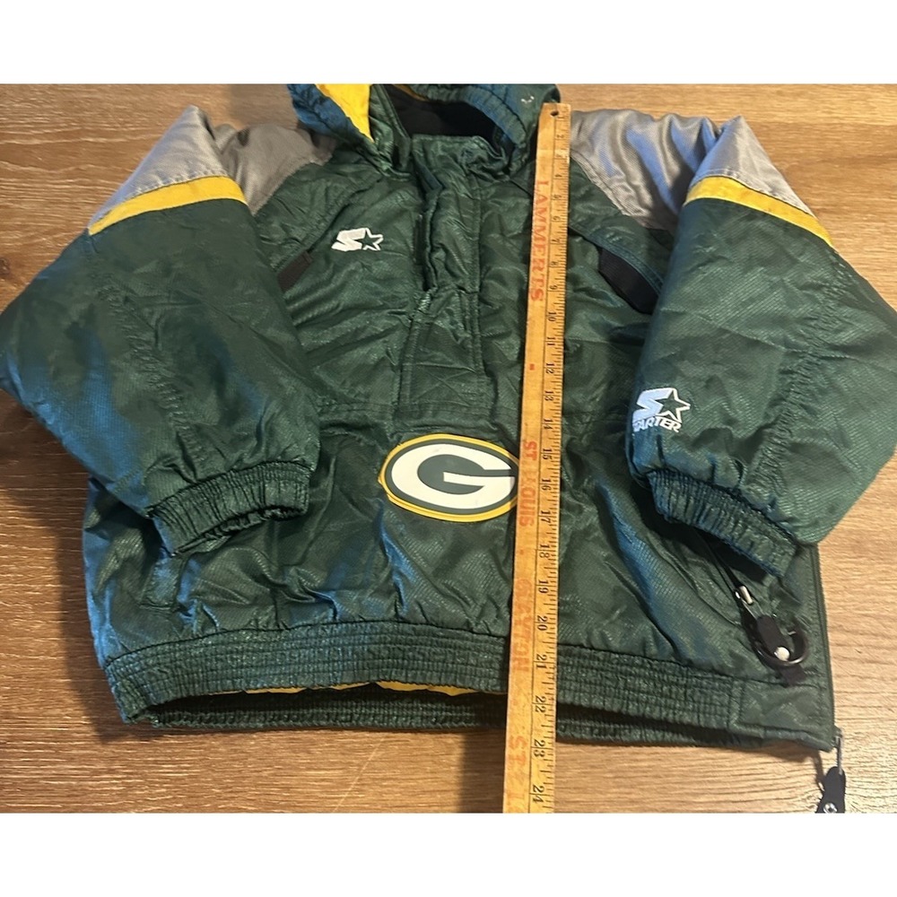 Vintage 90s Starter Coat/Jacket Green Bay Packers NFL Pro Zip Hooded Youth Small - Picture 5 of 11